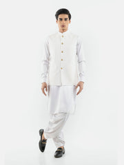 White Linen & Silk Sartoria Waistcoat