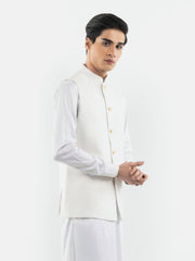White Linen & Silk Sartoria Waistcoat