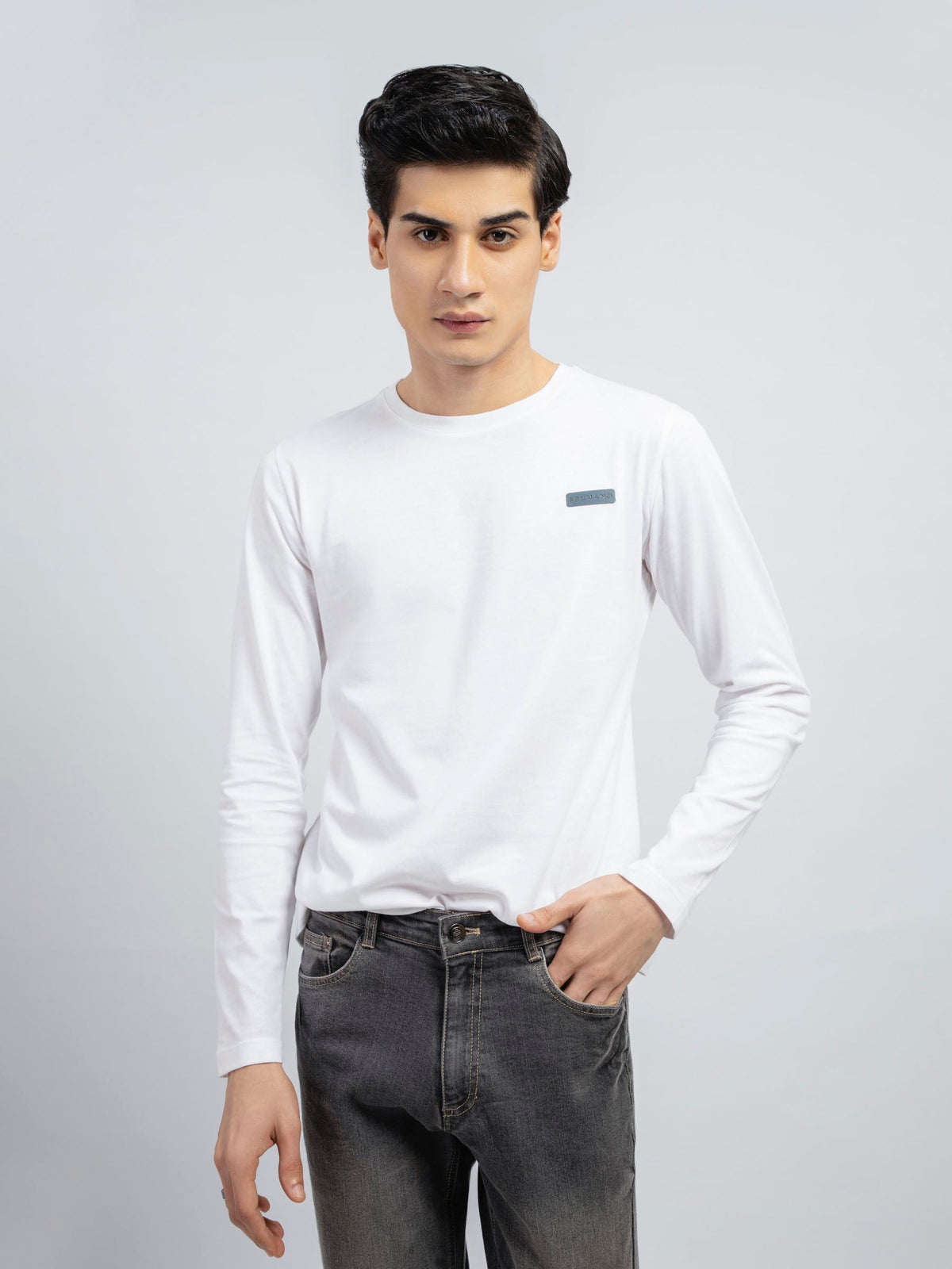 White Long Sleeve Crew Neck T-Shirt