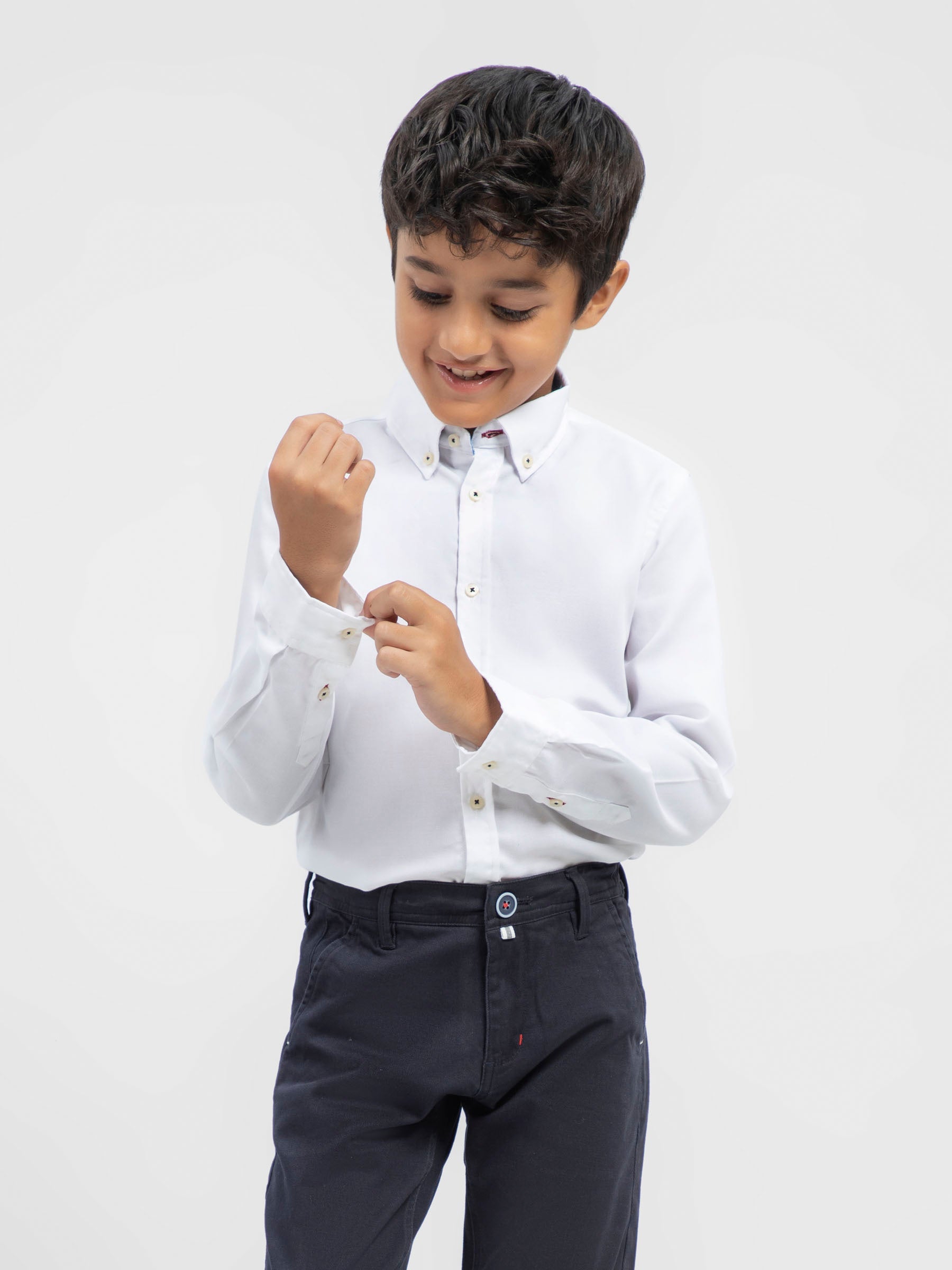 White Oxford Long Sleeve Casual Shirt