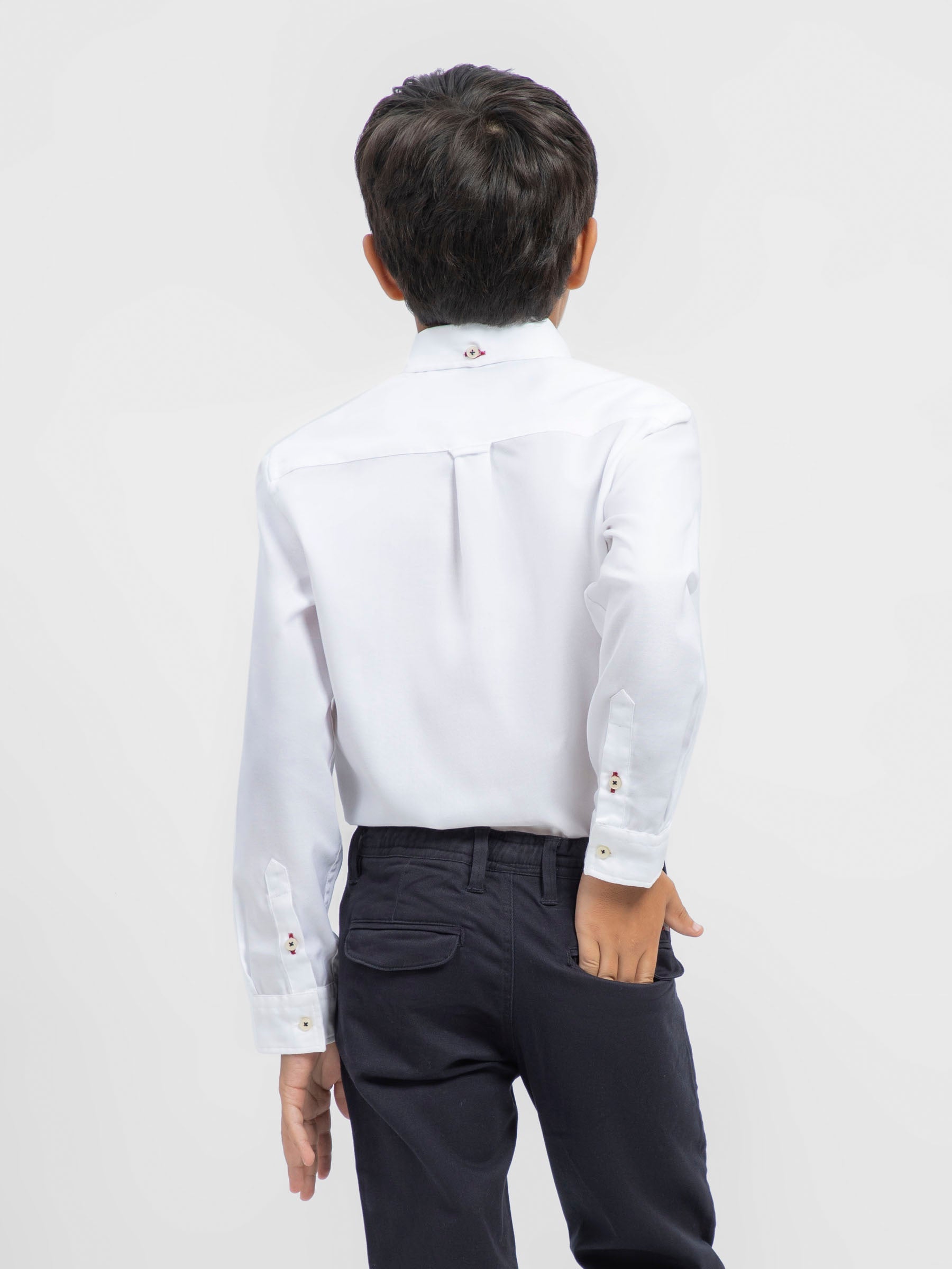 White Oxford Long Sleeve Casual Shirt