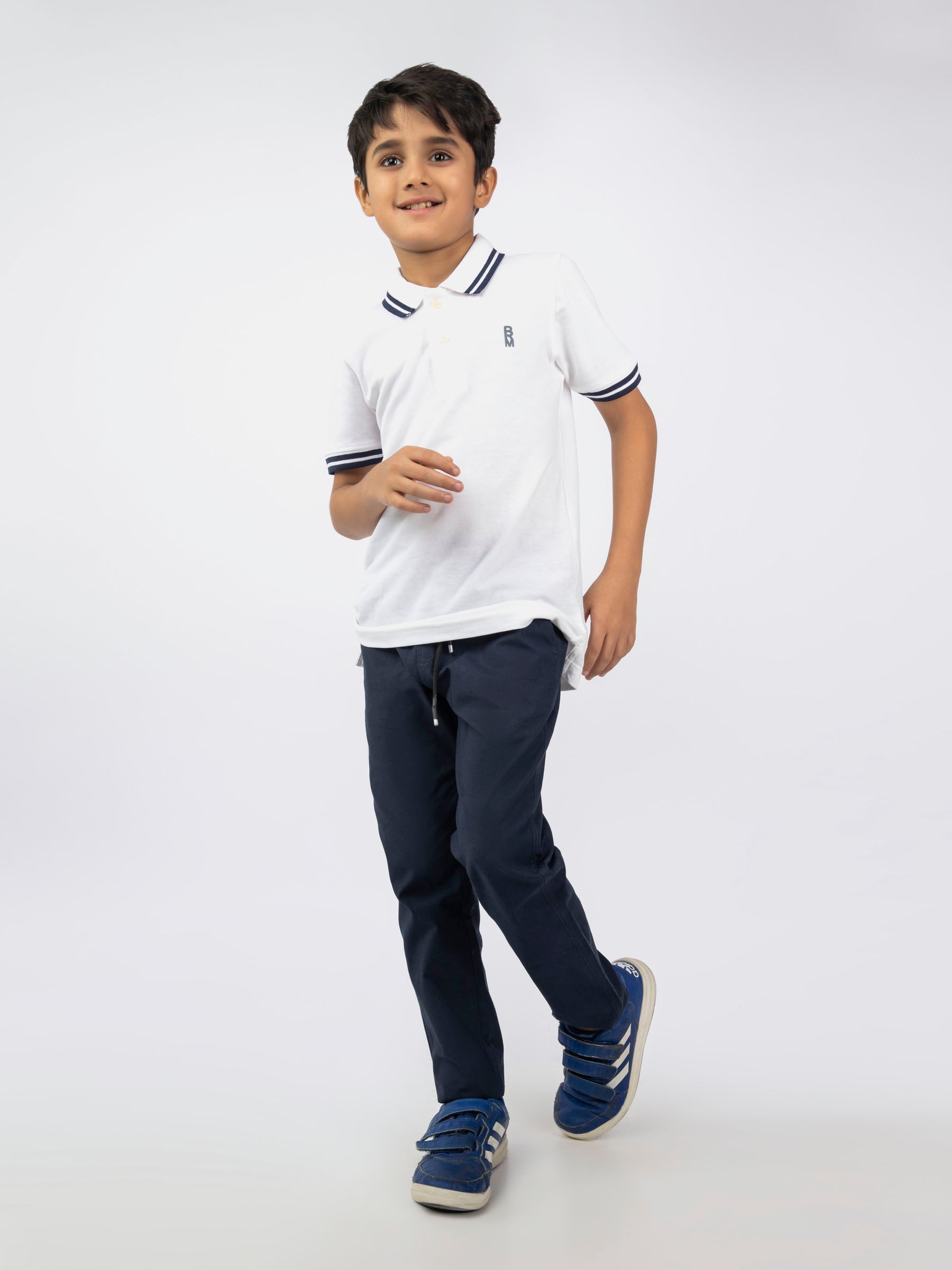 White Pique Casual Tipped polo