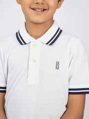 White Pique Casual Tipped polo