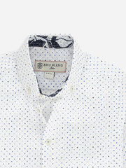 White Polka Dot Printed Casual Shirt