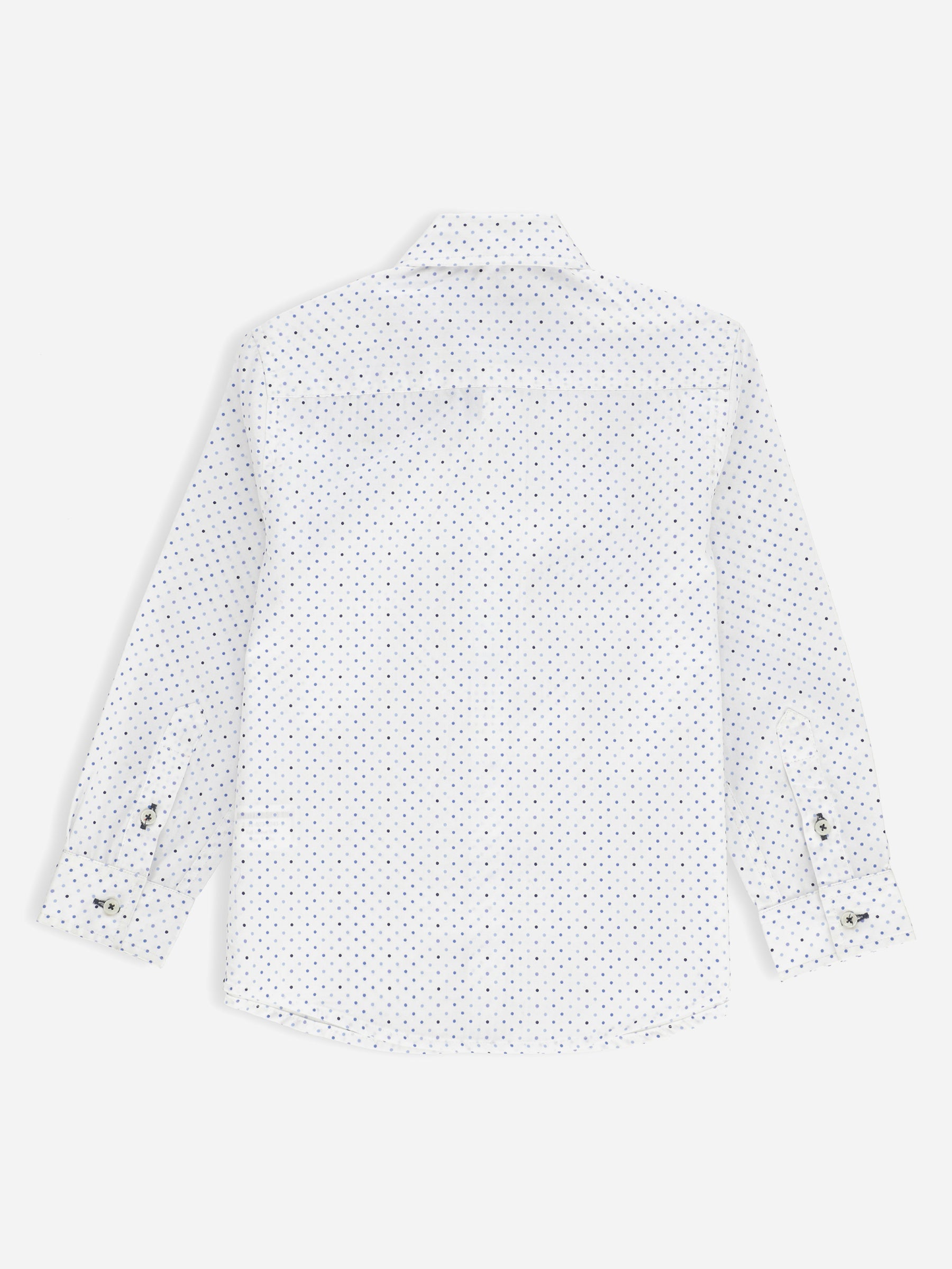 White Polka Dot Printed Casual Shirt