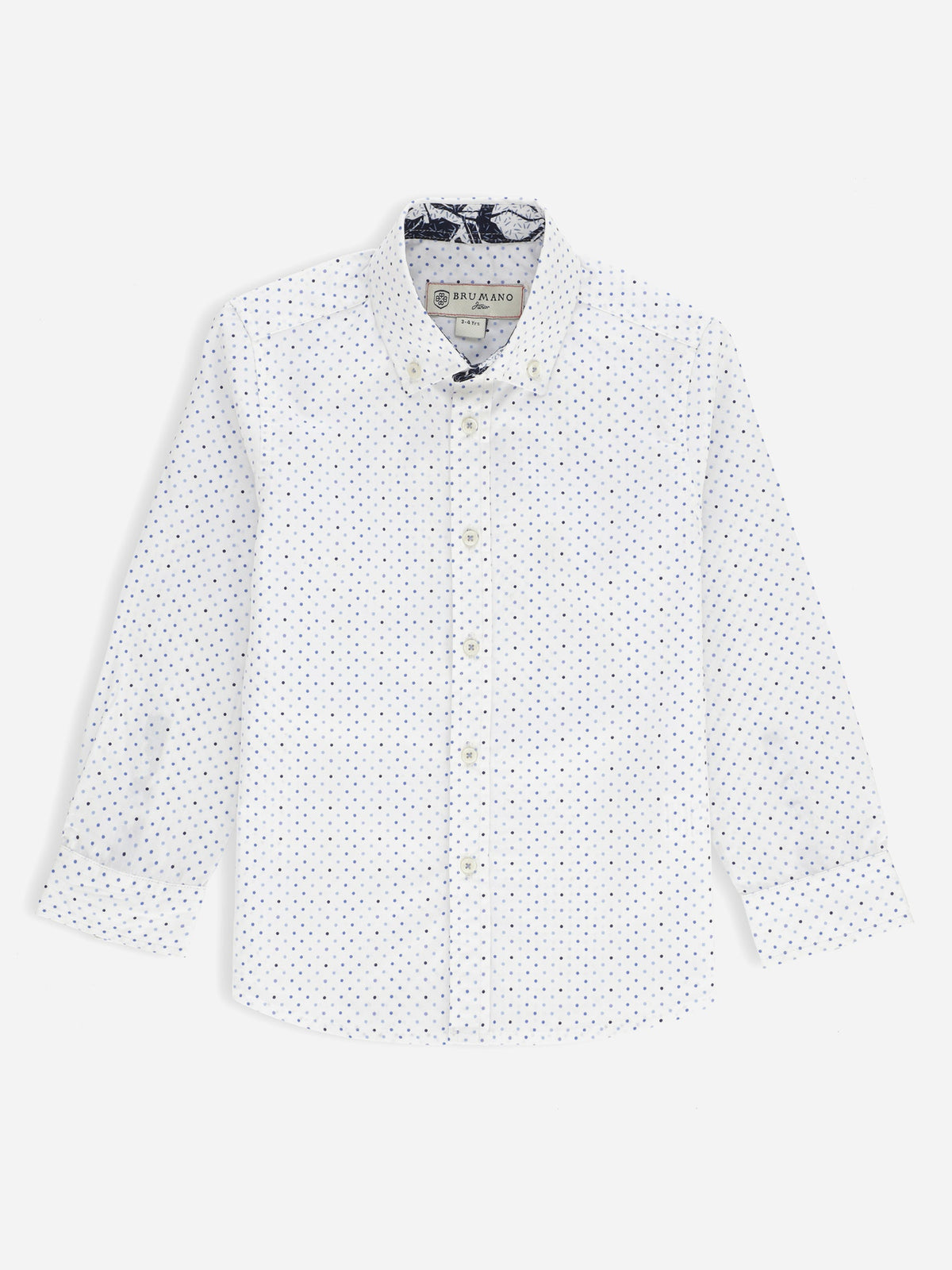 White Polka Dot Printed Casual Shirt
