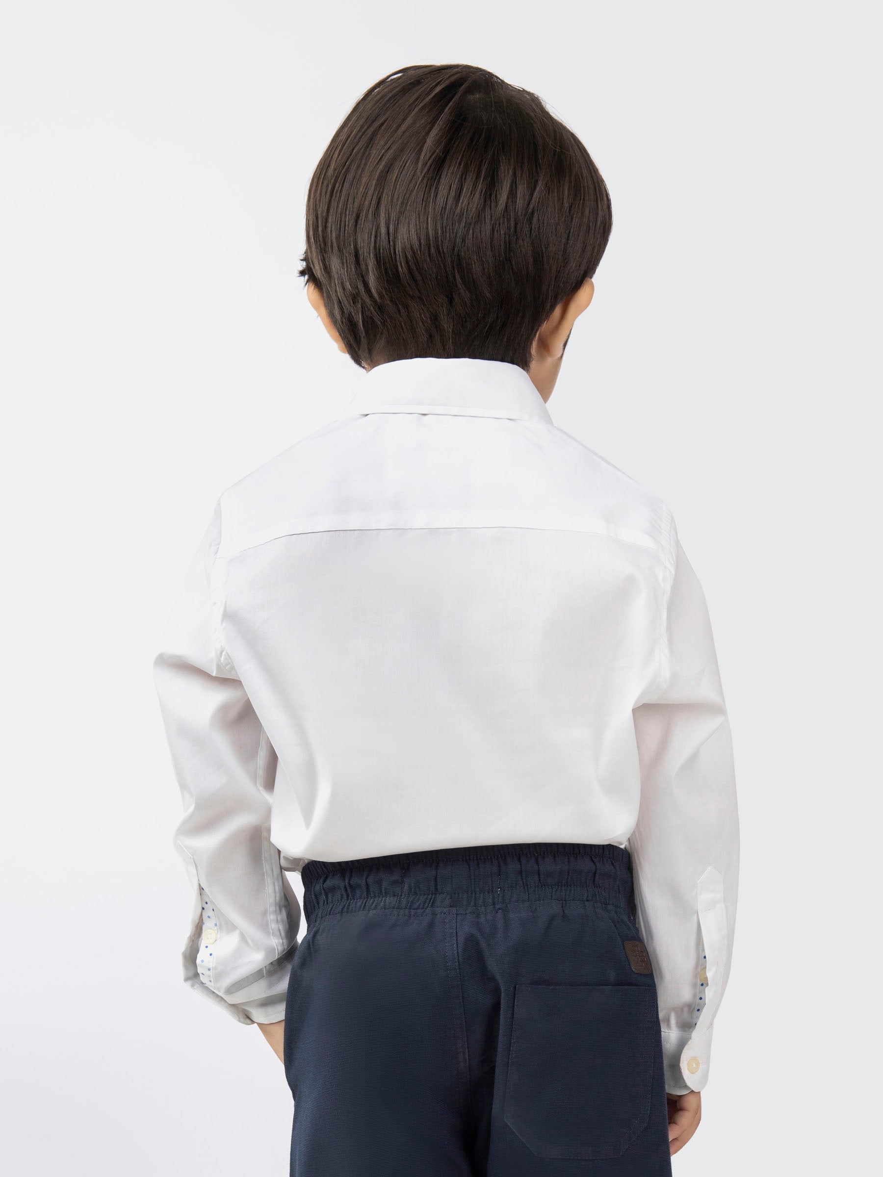 White Satin Formal Kids Shirt