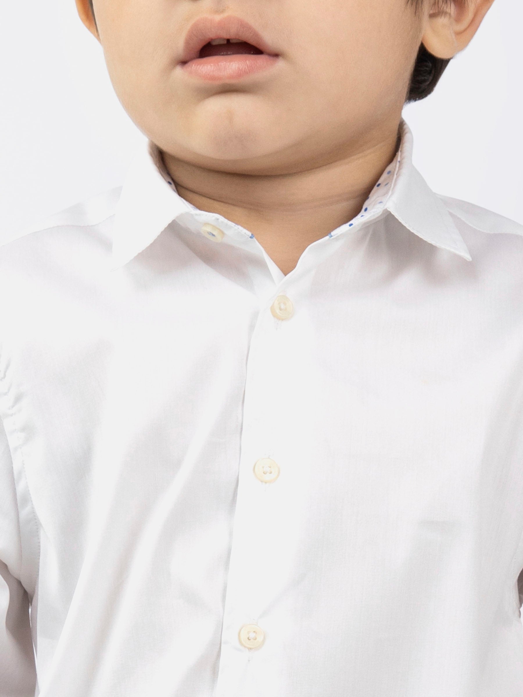 White Satin Formal Kids Shirt