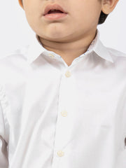 White Satin Formal Kids Shirt