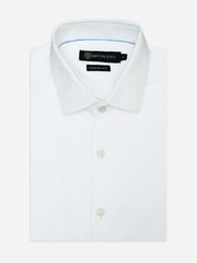 White Satin Shirt With High Collar