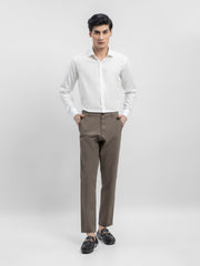 White Self Checkered Formal Shirt