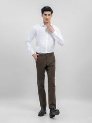 White Striped Formal Shirt With Cutaway Collar