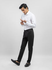 White Striped Office Shirt With Cutaway Collar