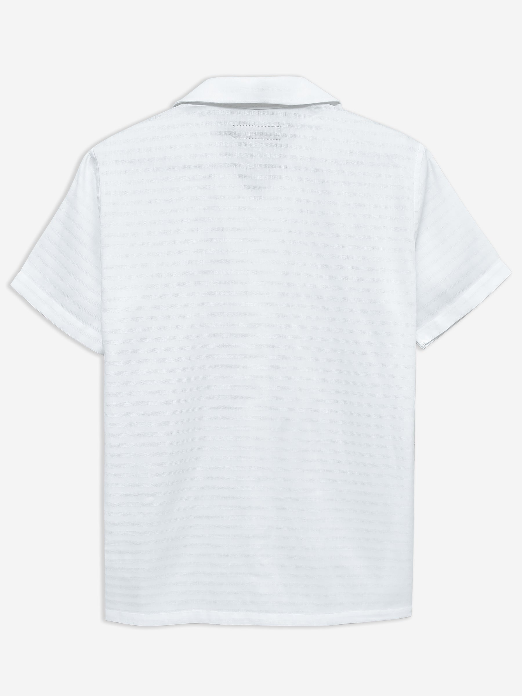 White Structured Cuban Collar Shirt