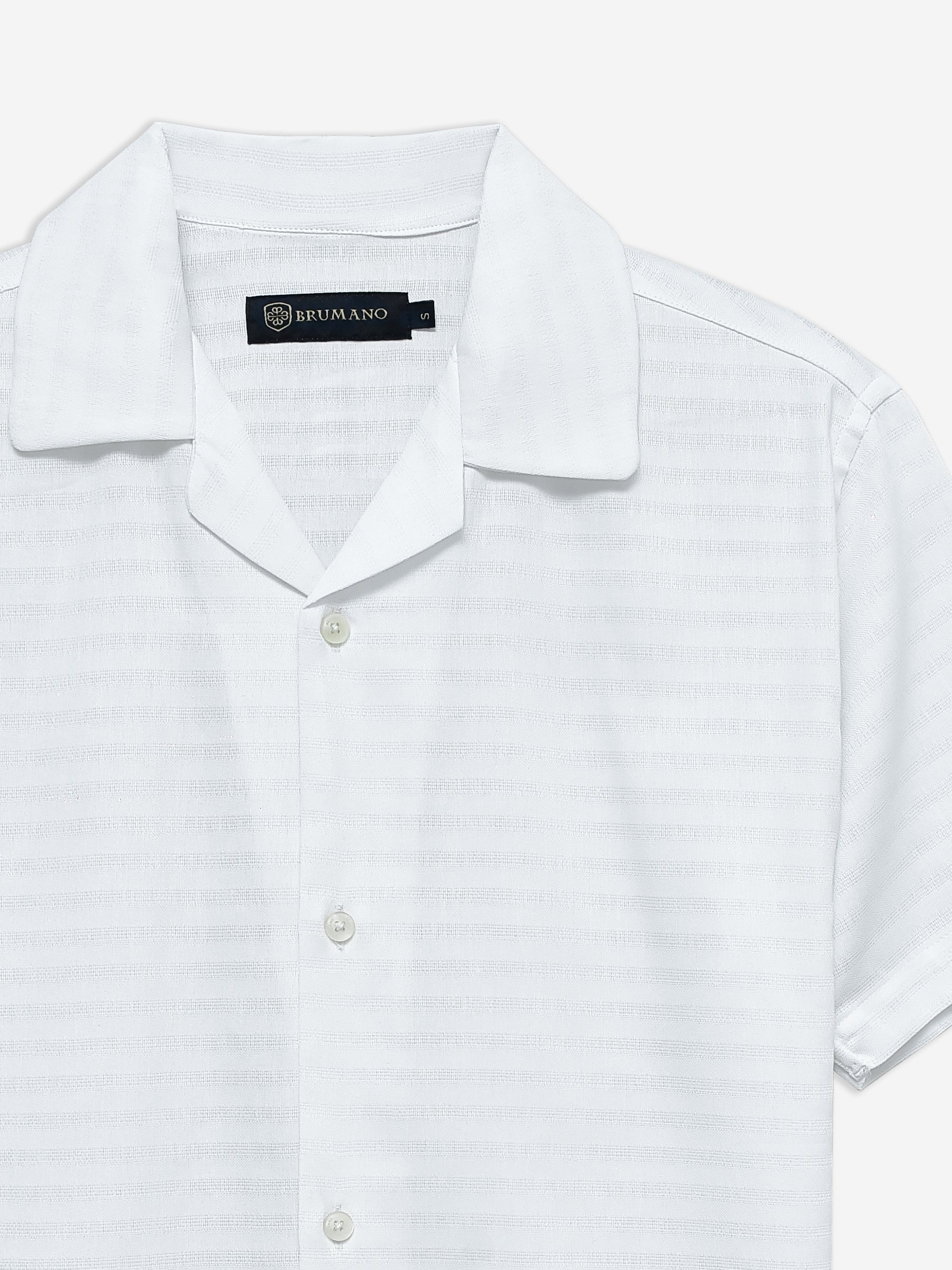 White Structured Cuban Collar Shirt