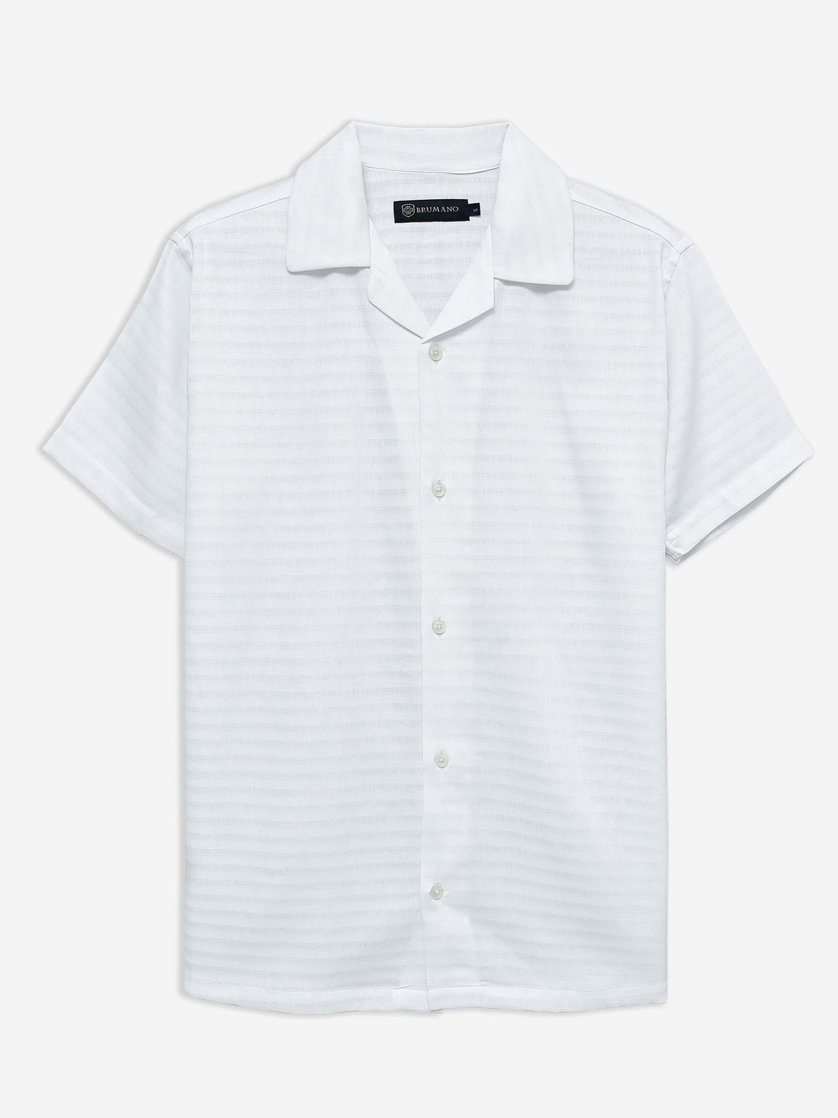 White Structured Cuban Collar Shirt