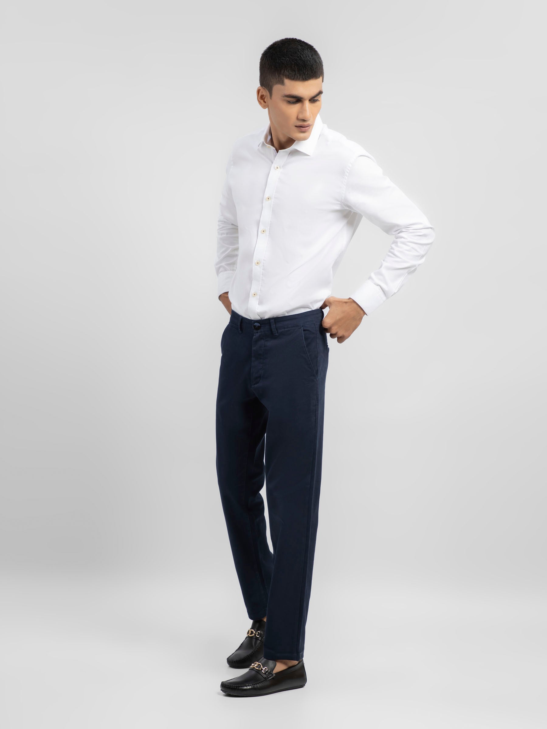 White Structured Formal Shirt