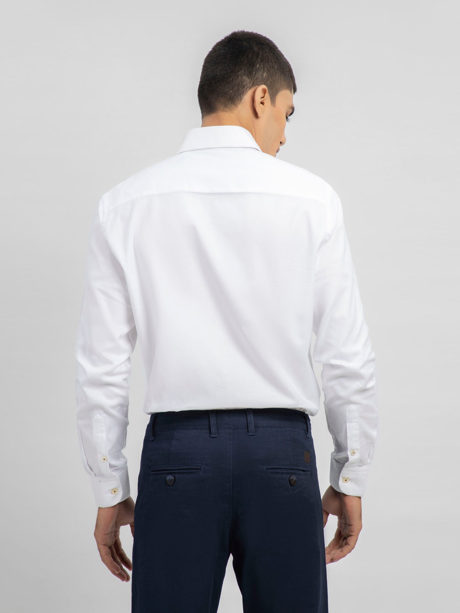White Structured Formal Shirt