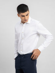 White Structured Formal Shirt