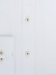White Structured Shirt With Inside Button Down Collar