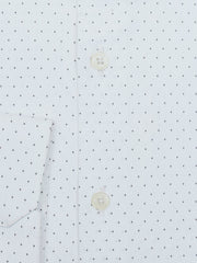 White & Black Dot Structured Formal Shirt