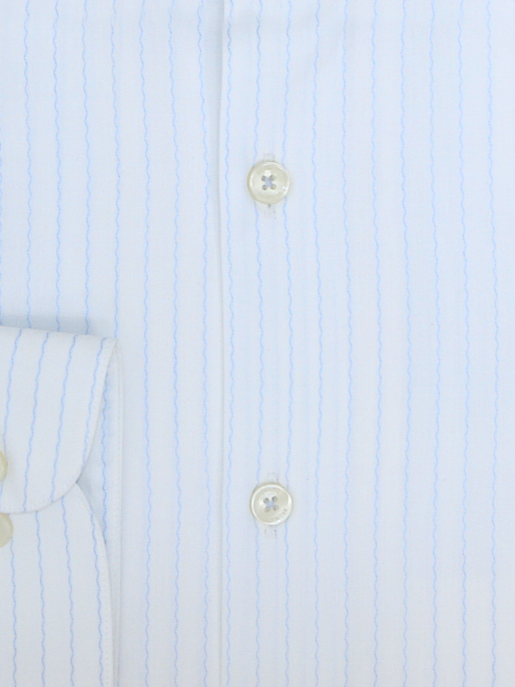 White & Blue Formal Shirt With Printed Collar