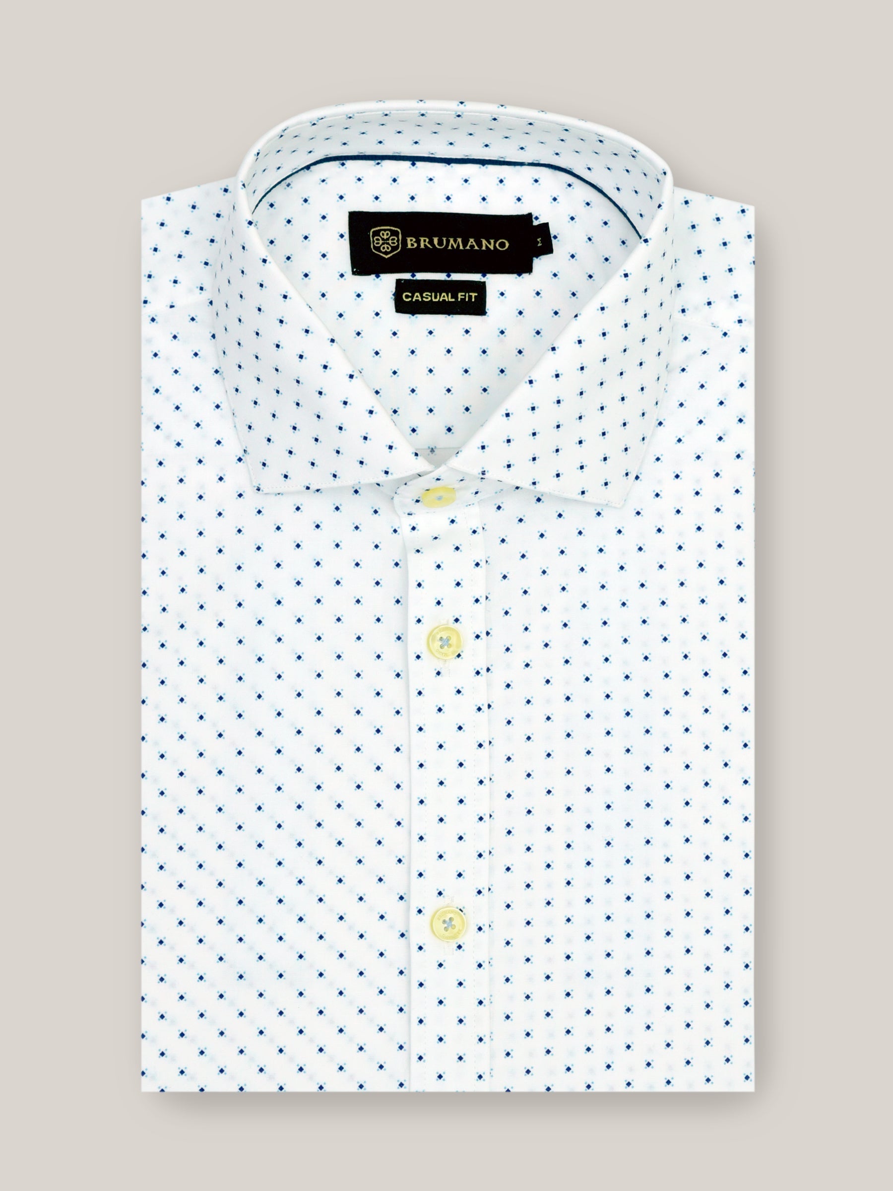 White & Blue Printed Formal Shirt