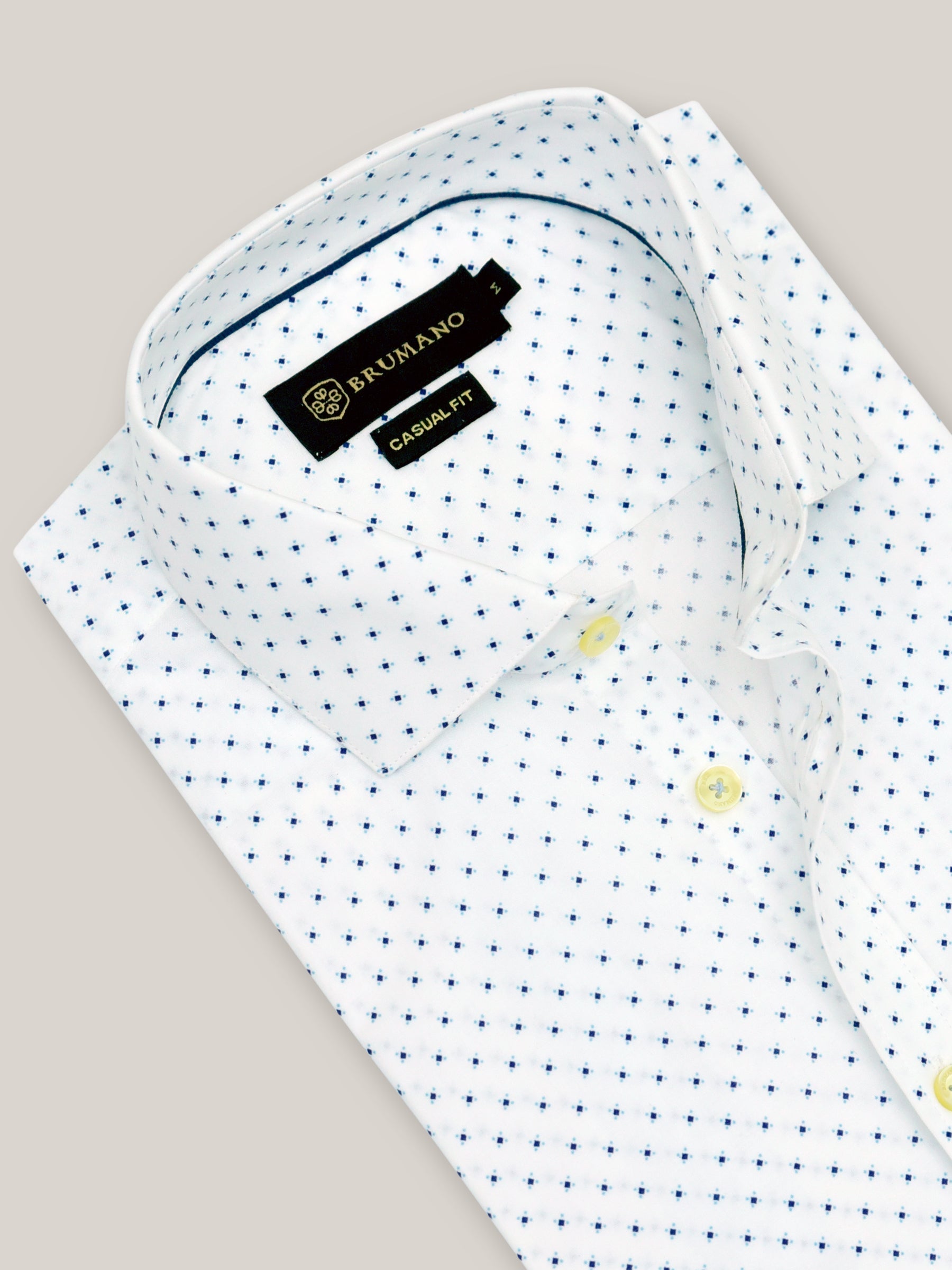 White & Blue Printed Formal Shirt