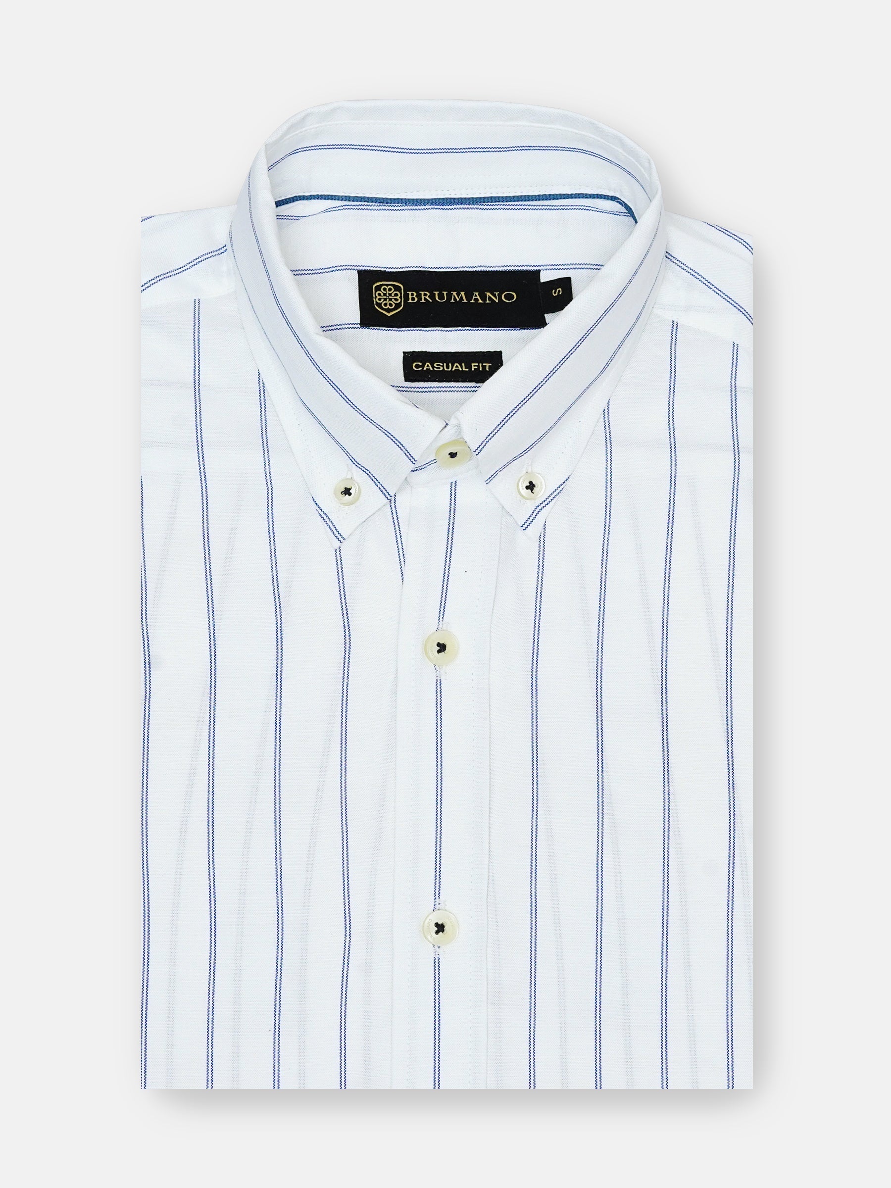 White & Blue Striped Button Down Shirt