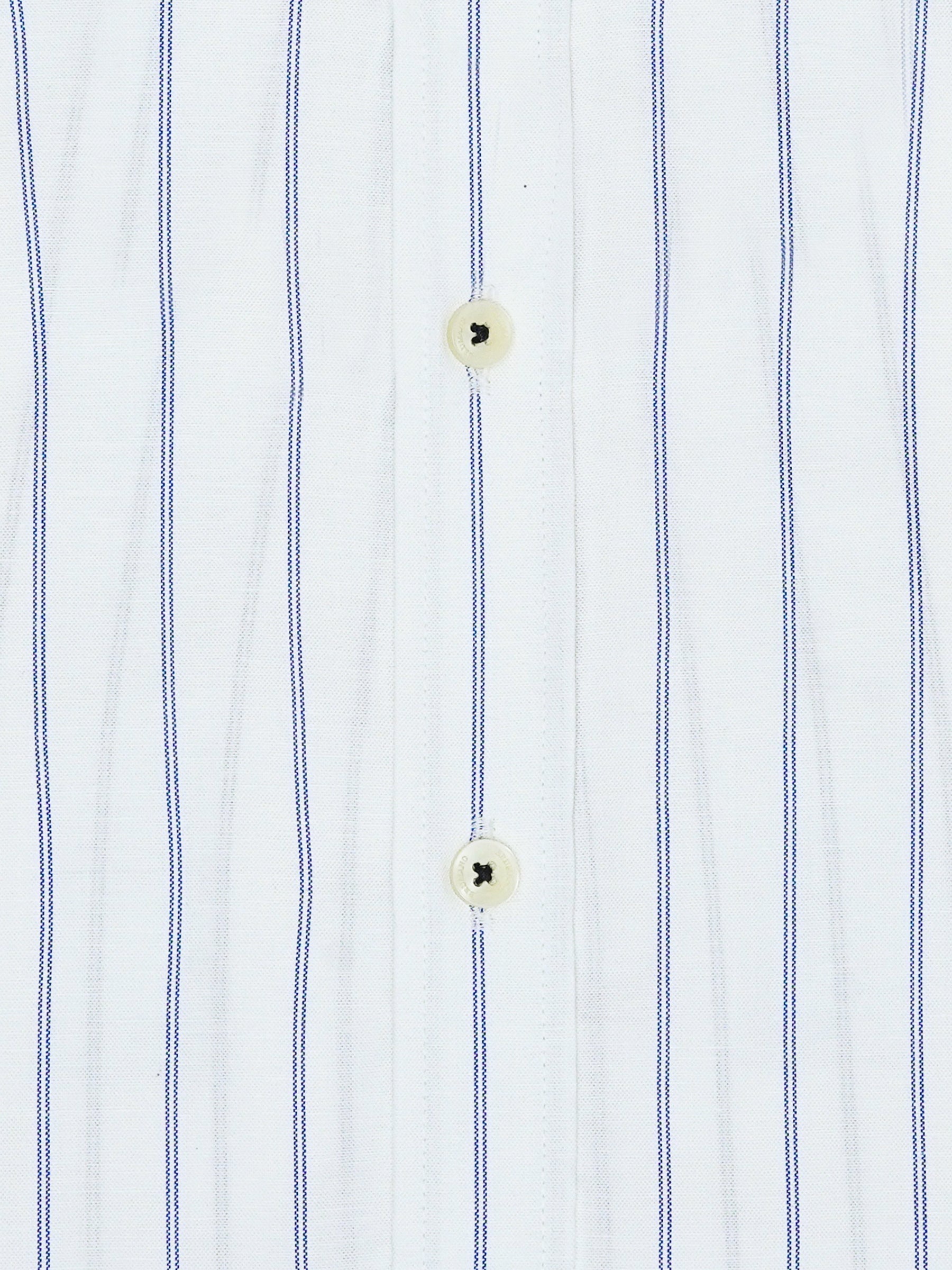 White & Blue Striped Button Down Shirt