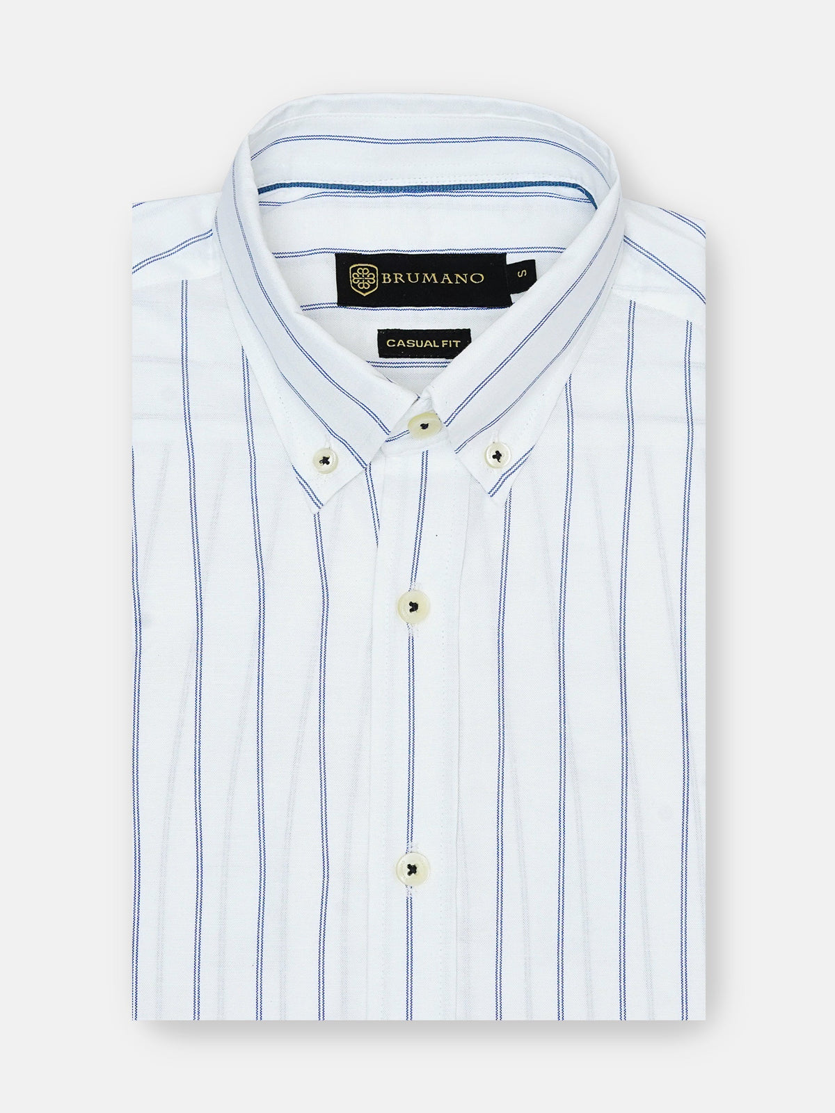 White & Blue Striped Button Down Shirt