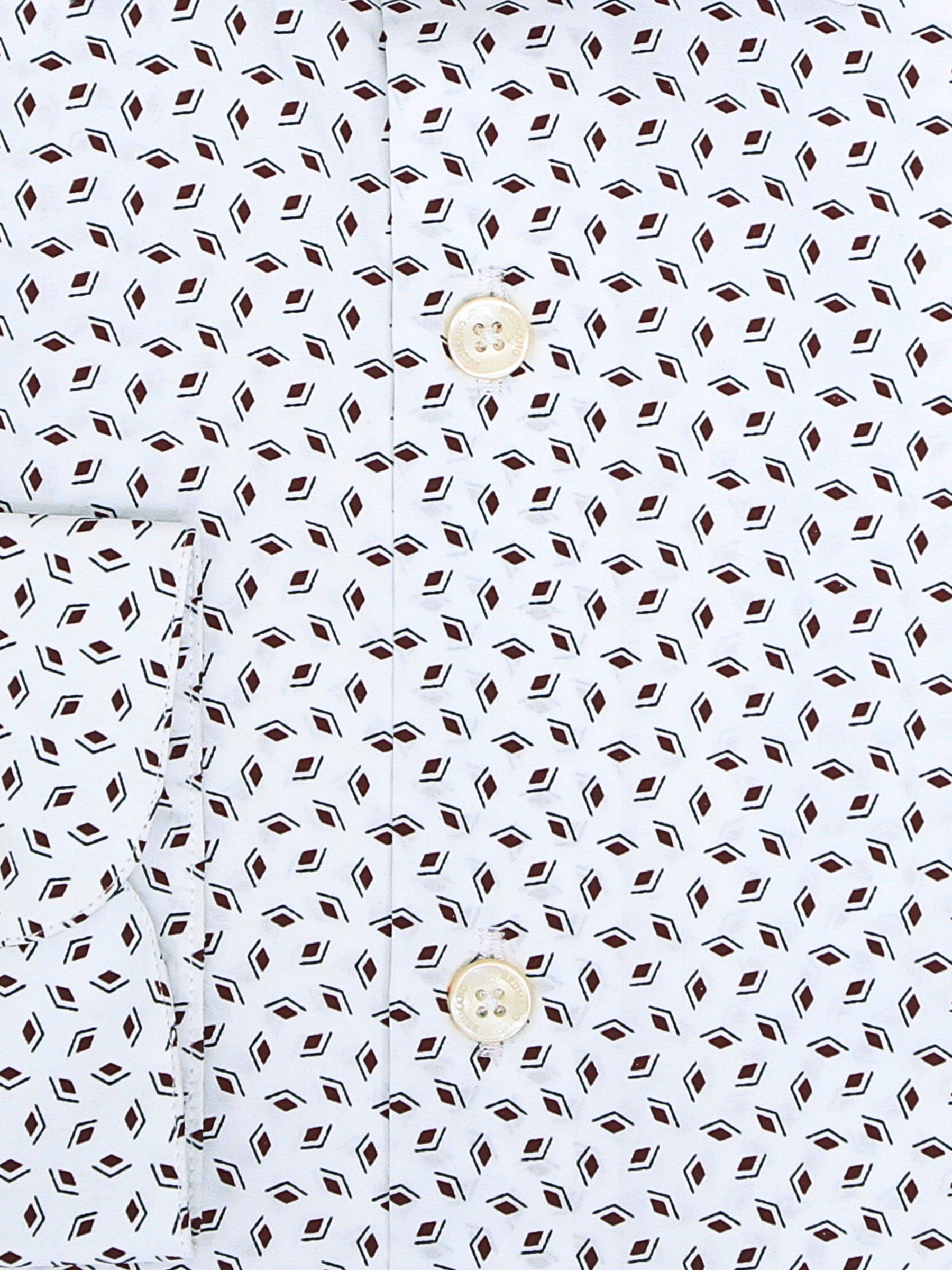 White & Brown Geo Printed Shirt
