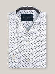 White & Brown Geo Printed Shirt