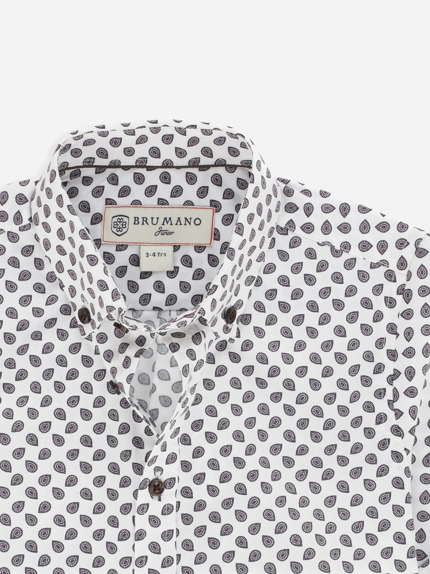 White & Maroon Paisley Printed Half Sleeve Casual Shirt