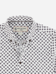 White & Maroon Paisley Printed Half Sleeve Casual Shirt