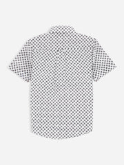 White & Maroon Paisley Printed Half Sleeve Casual Shirt