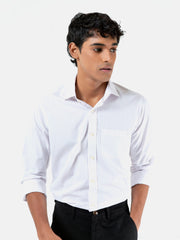 White & Purple Striped Formal Shirt