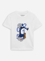 White 'Vespa' Printed Casual T-Shirt