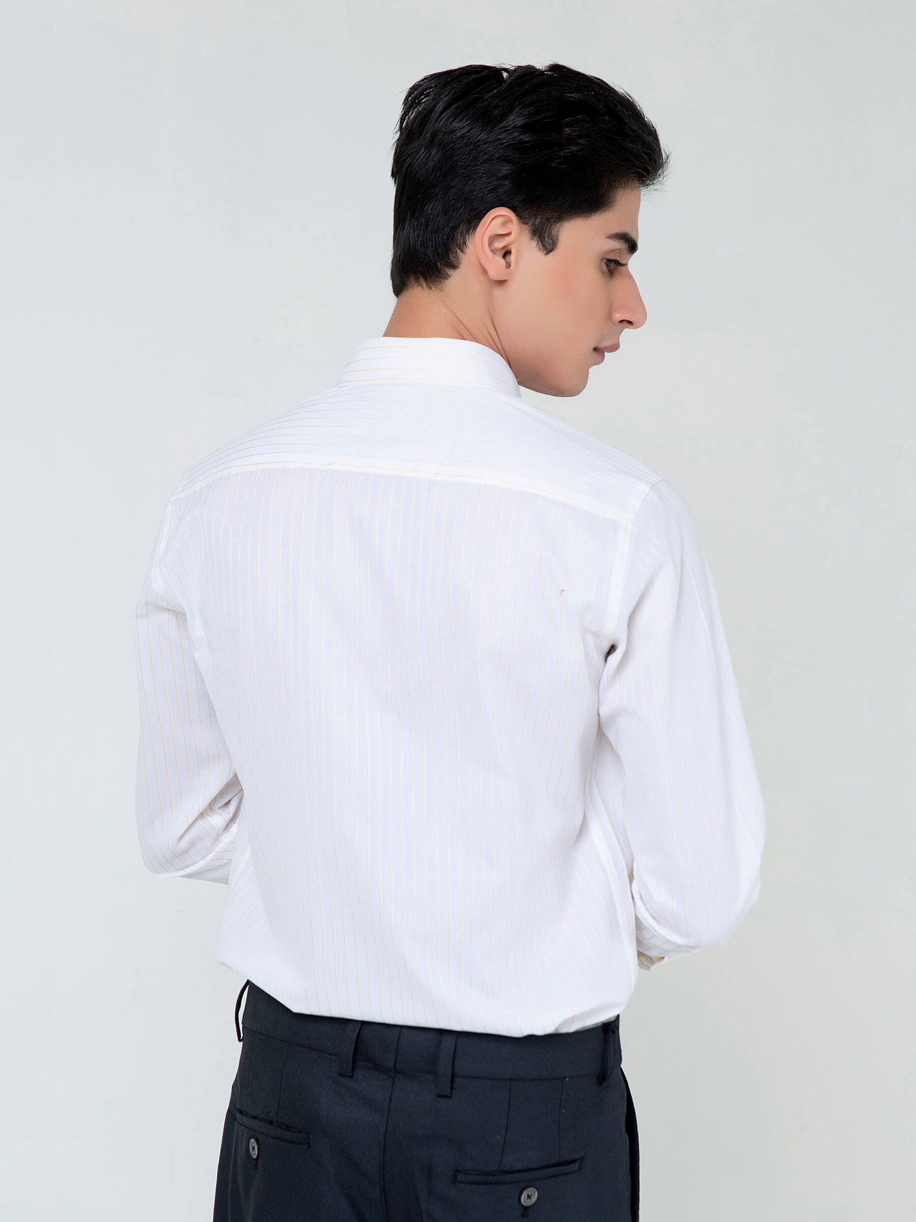 White & Yellow Pinstriped Shirt