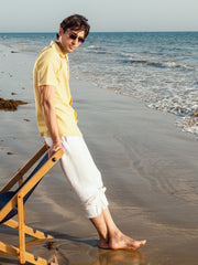 Yellow Checkered Seersucker Cuban Shirt