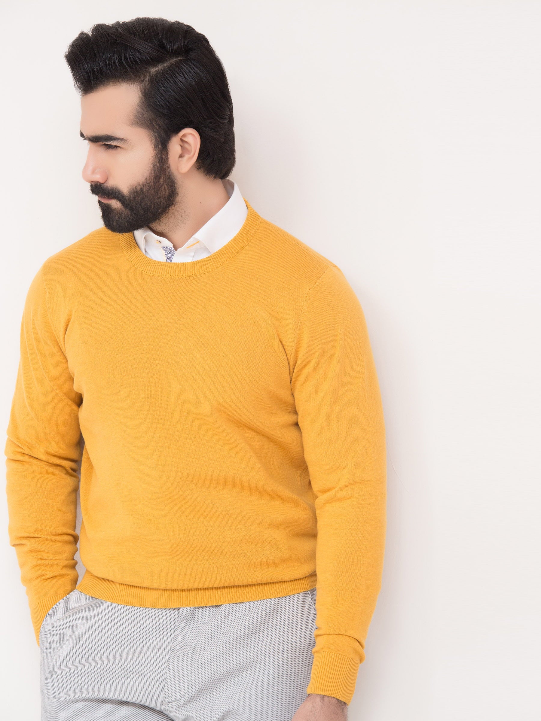 Yellow Crew Neck Sweater