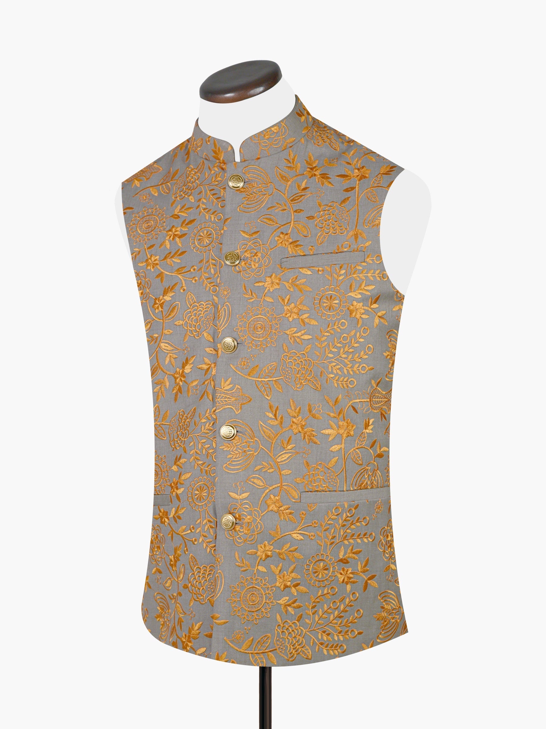 Yellow Embroidered Sartoria Waistcoat
