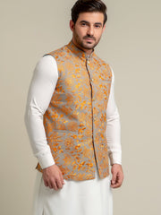 Yellow Embroidered Sartoria Waistcoat