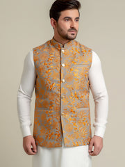 Yellow Embroidered Sartoria Waistcoat