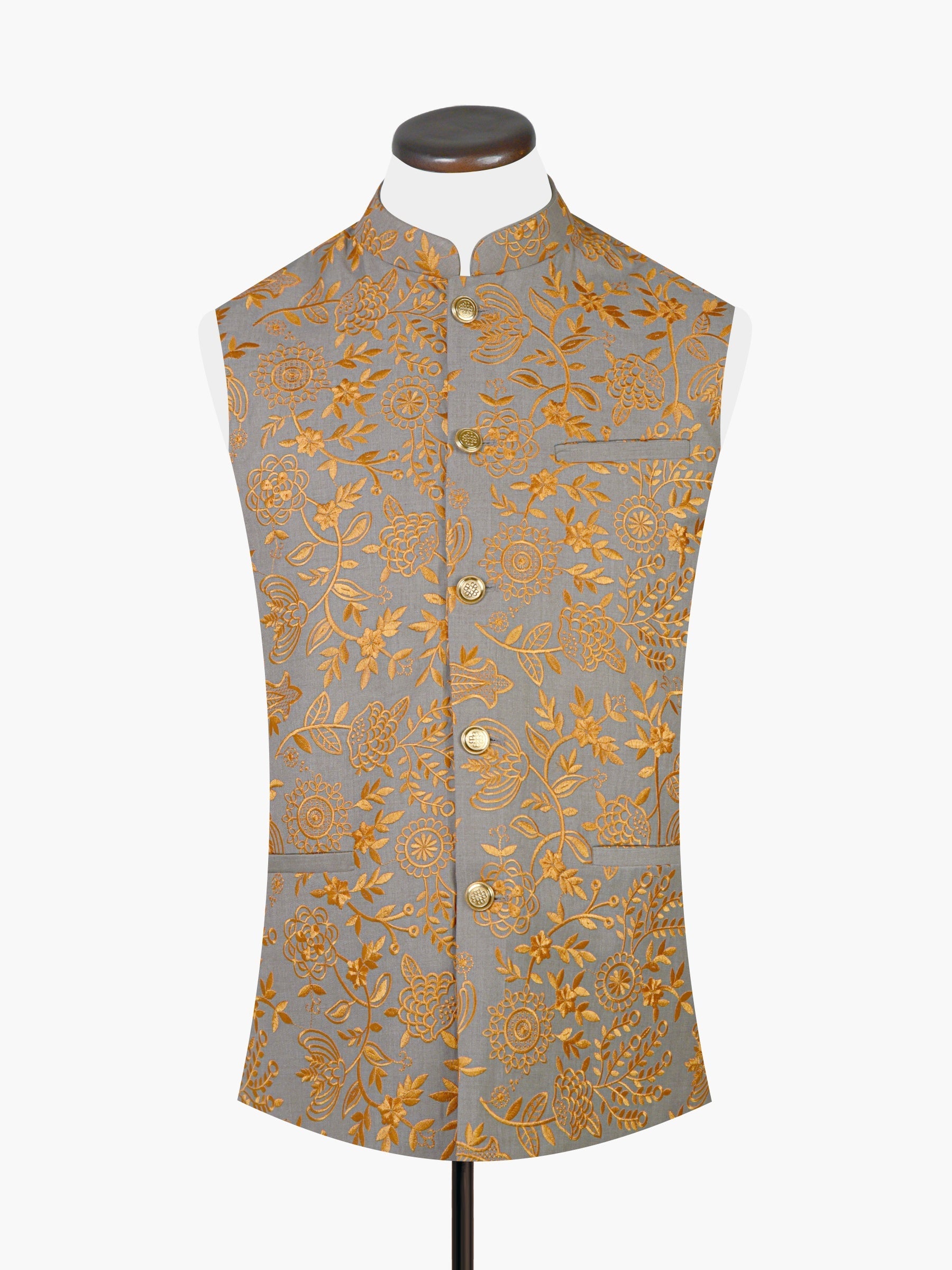 Yellow Embroidered Sartoria Waistcoat