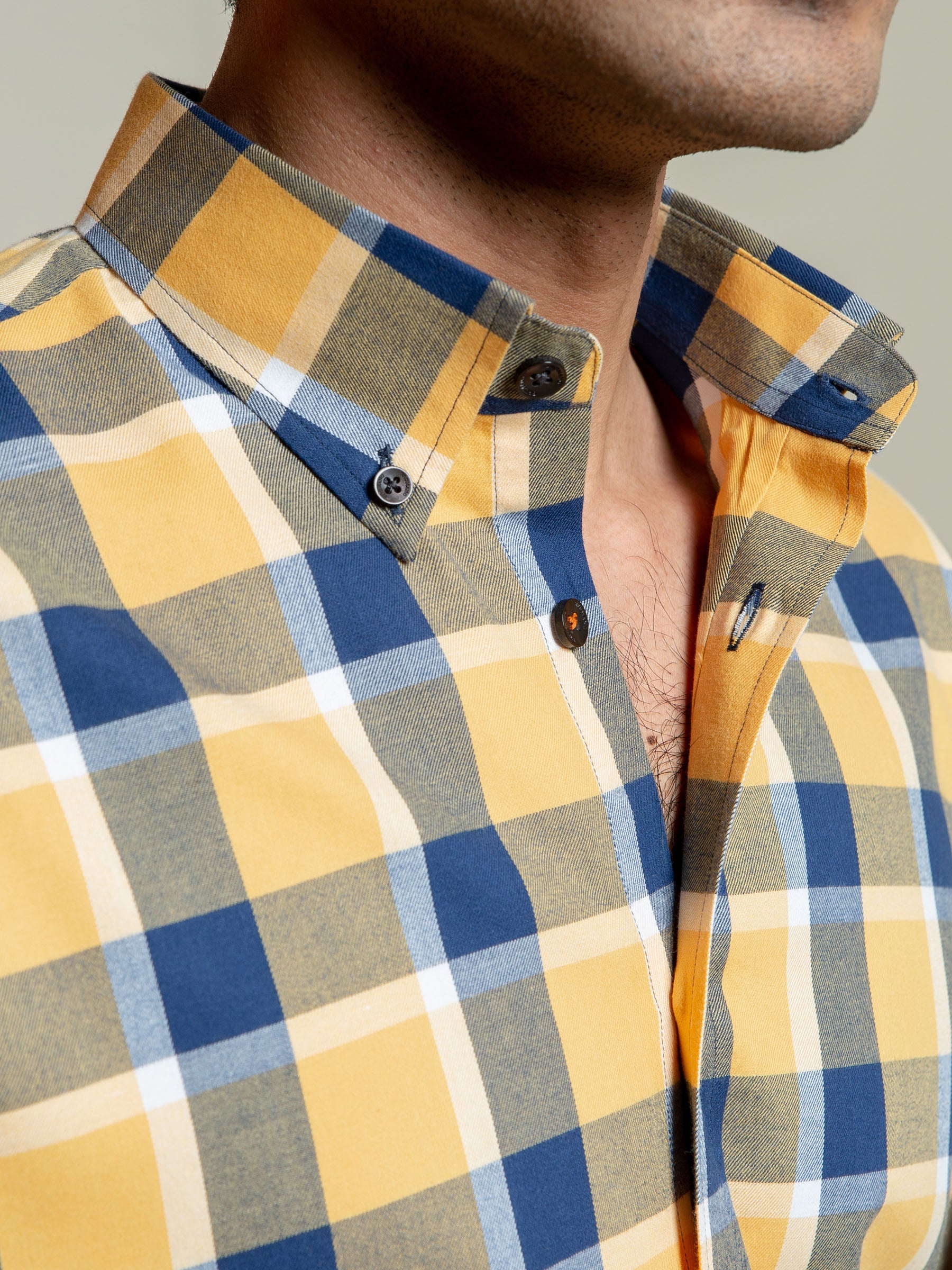 Yellow Flannel Checkered Shirt