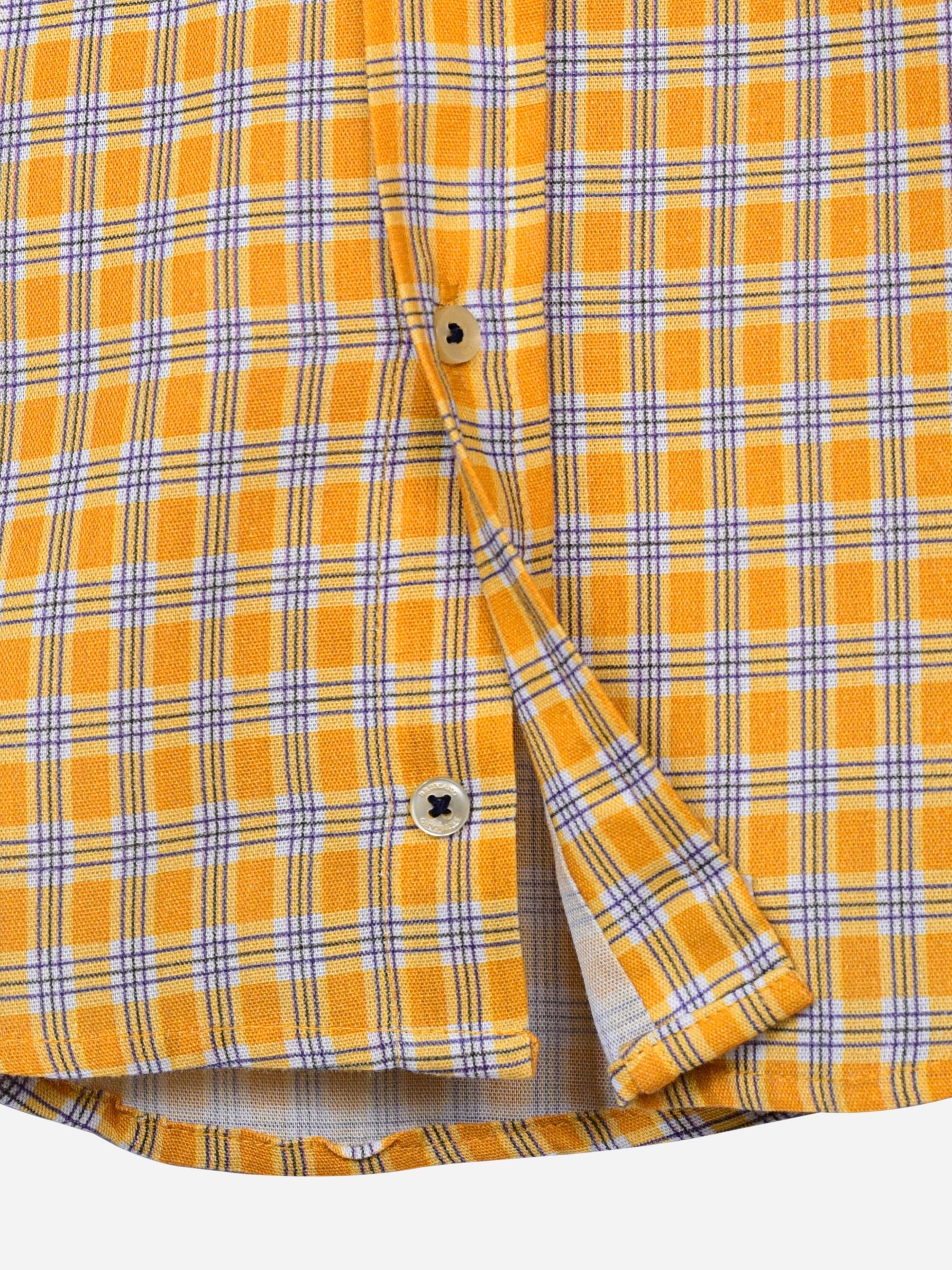 Yellow Gingham Checkered Casual Shirt