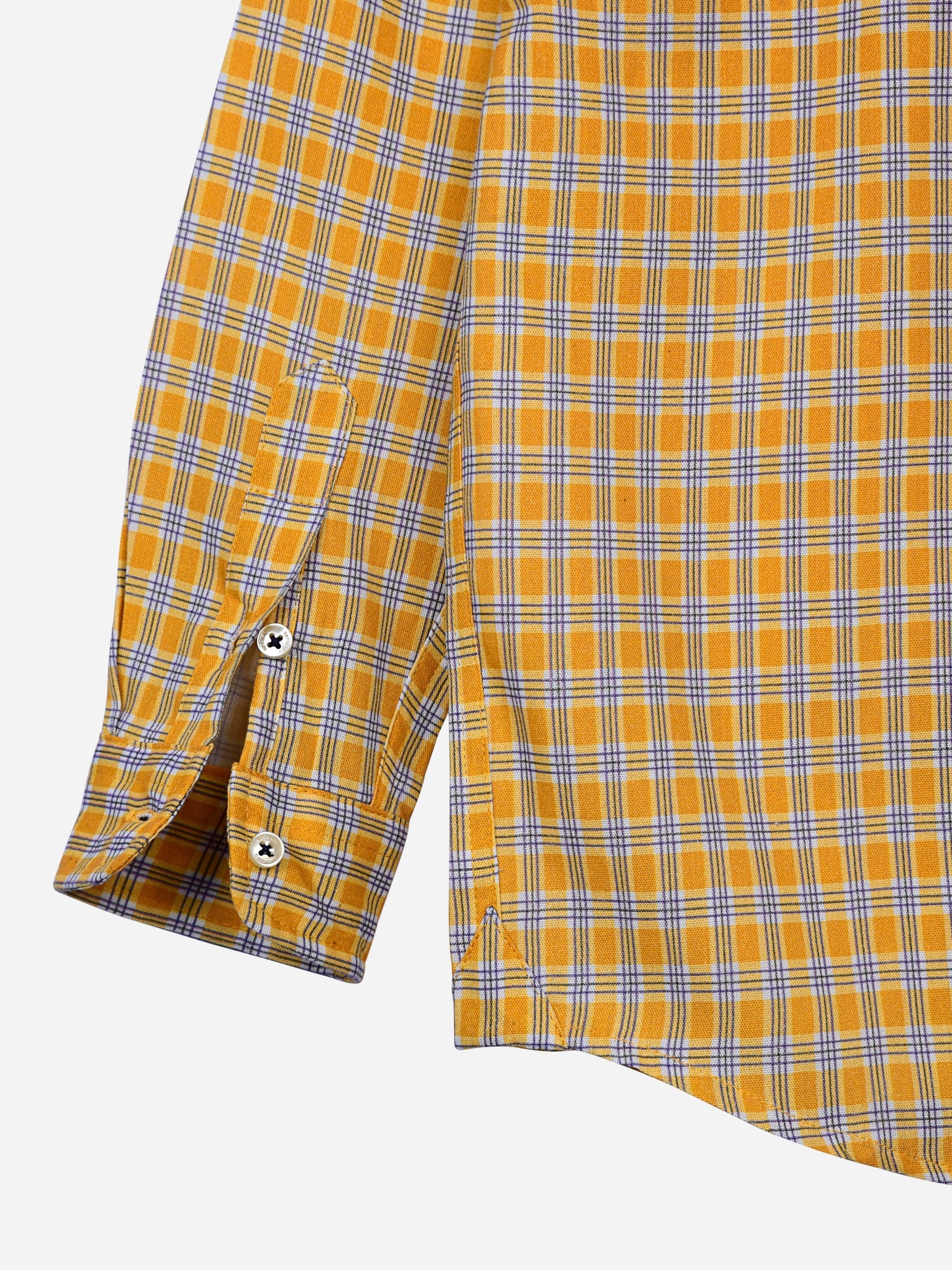 Yellow Gingham Checkered Casual Shirt