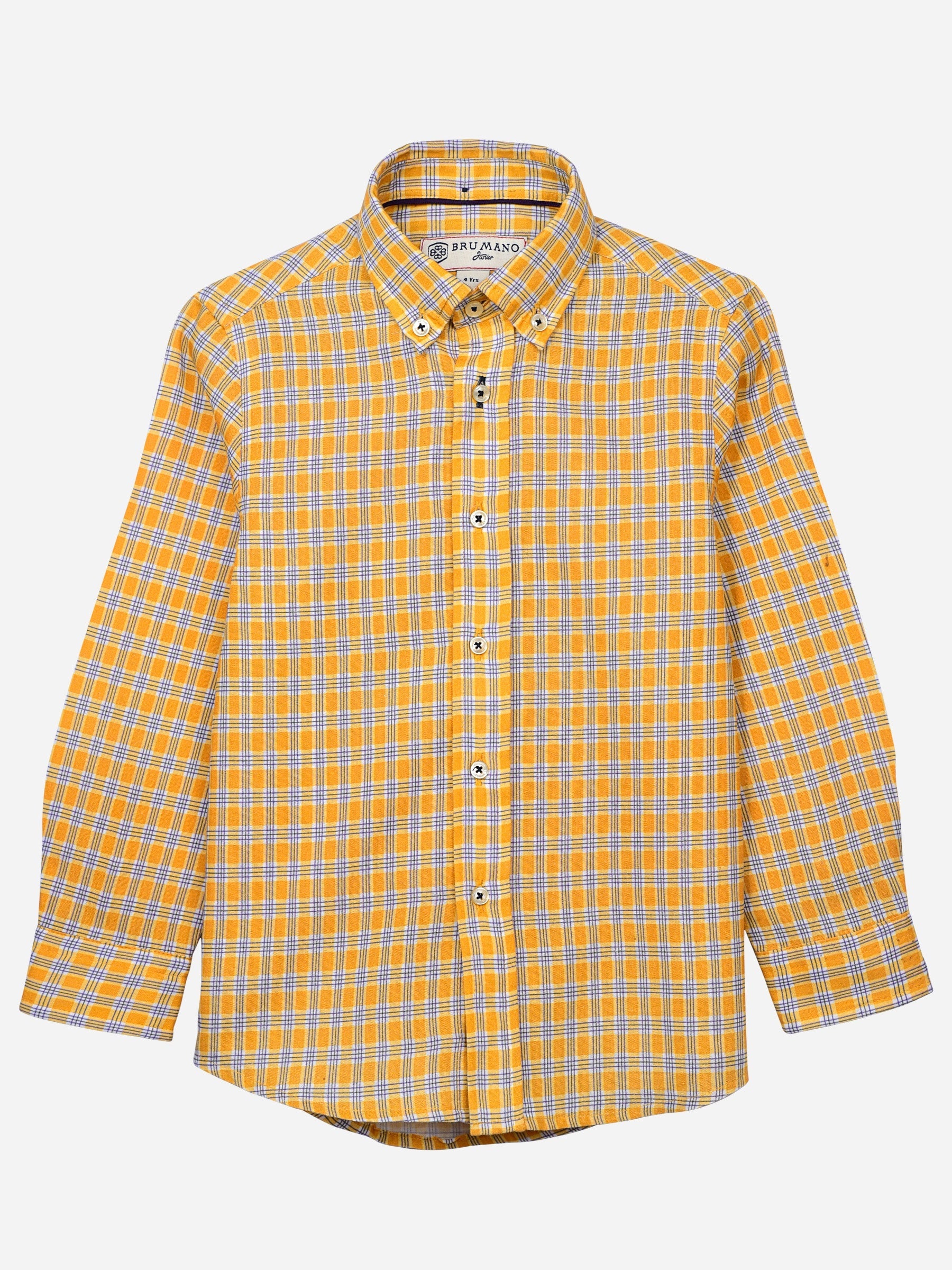 Yellow Gingham Checkered Casual Shirt