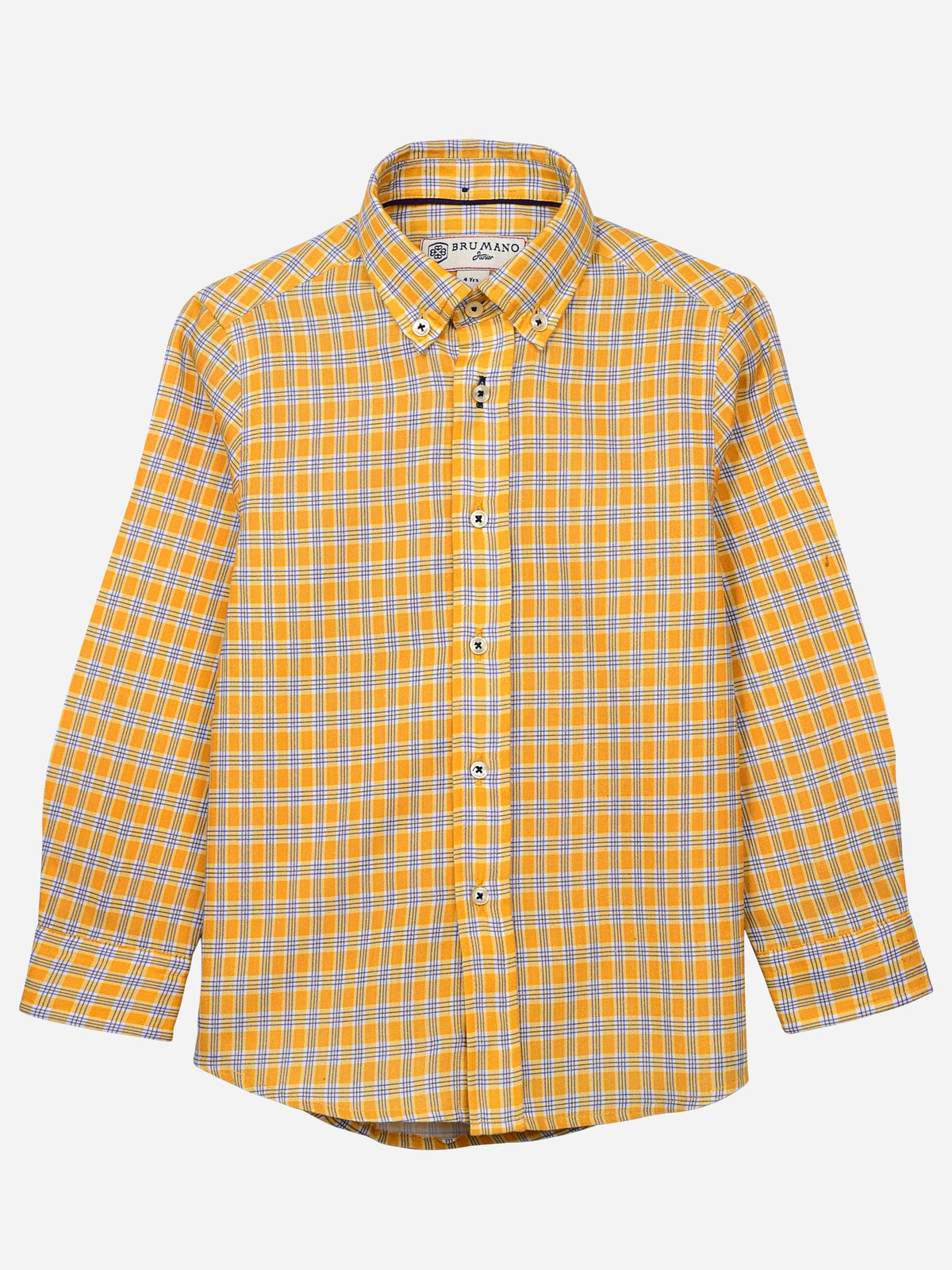 Yellow Gingham Checkered Casual Shirt